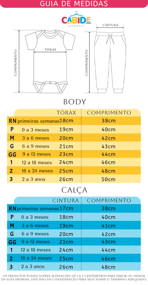 Tabela de Medidas