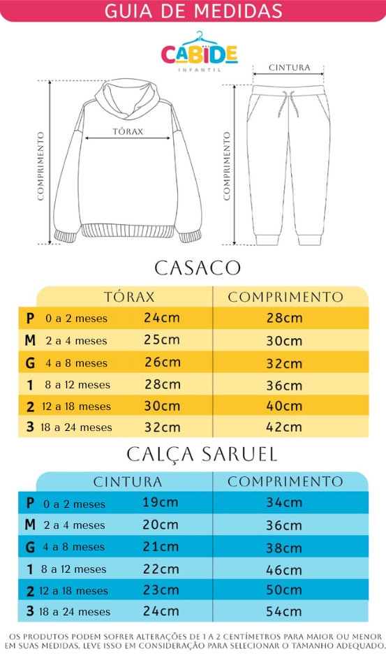 Tabela de Medidas
